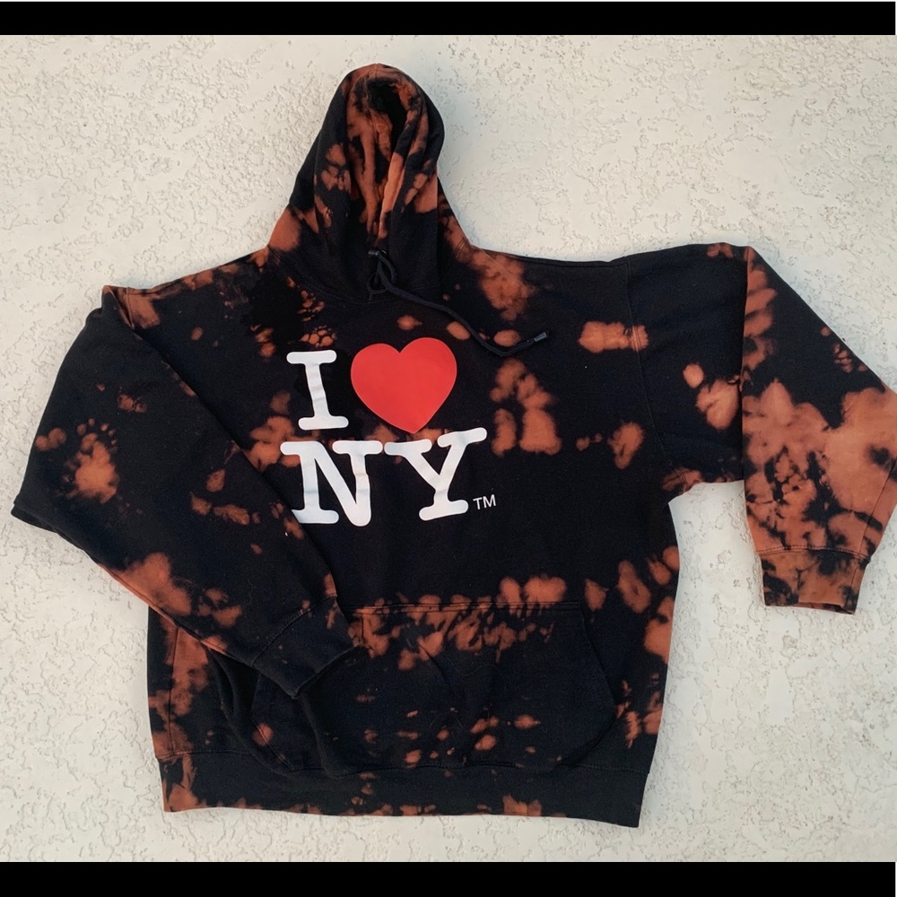 Bleach Tie-Dye "I ❤️ NY" Hoodie